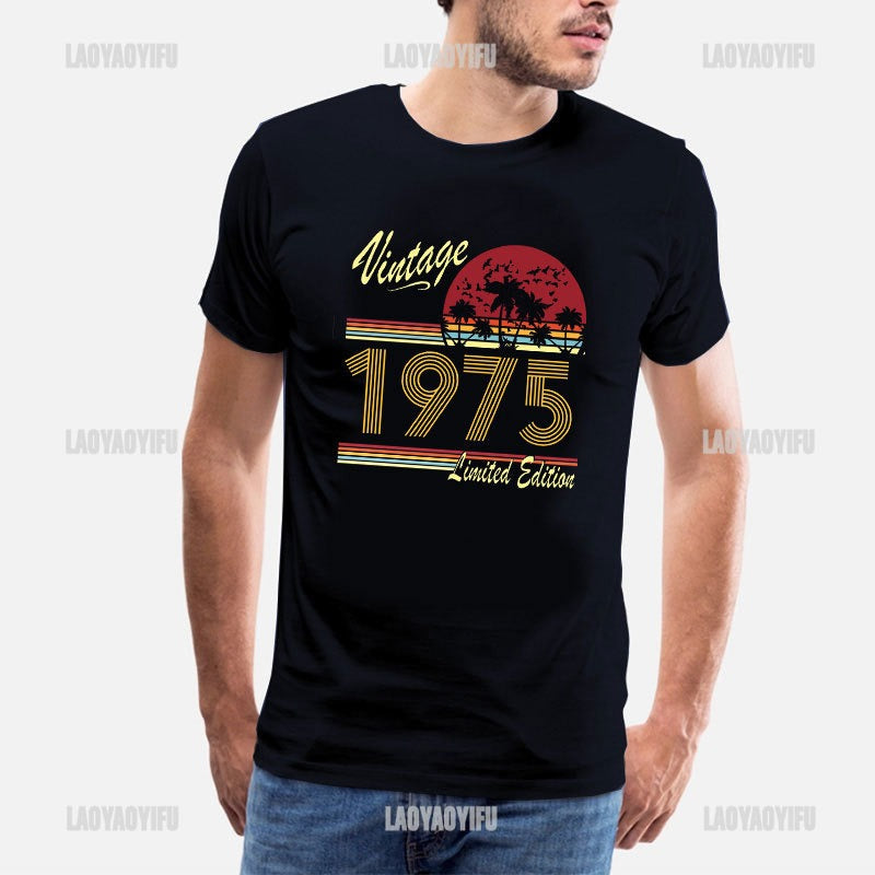 Vintage 1975 Limited Edition Men T Shirts Retro Classic