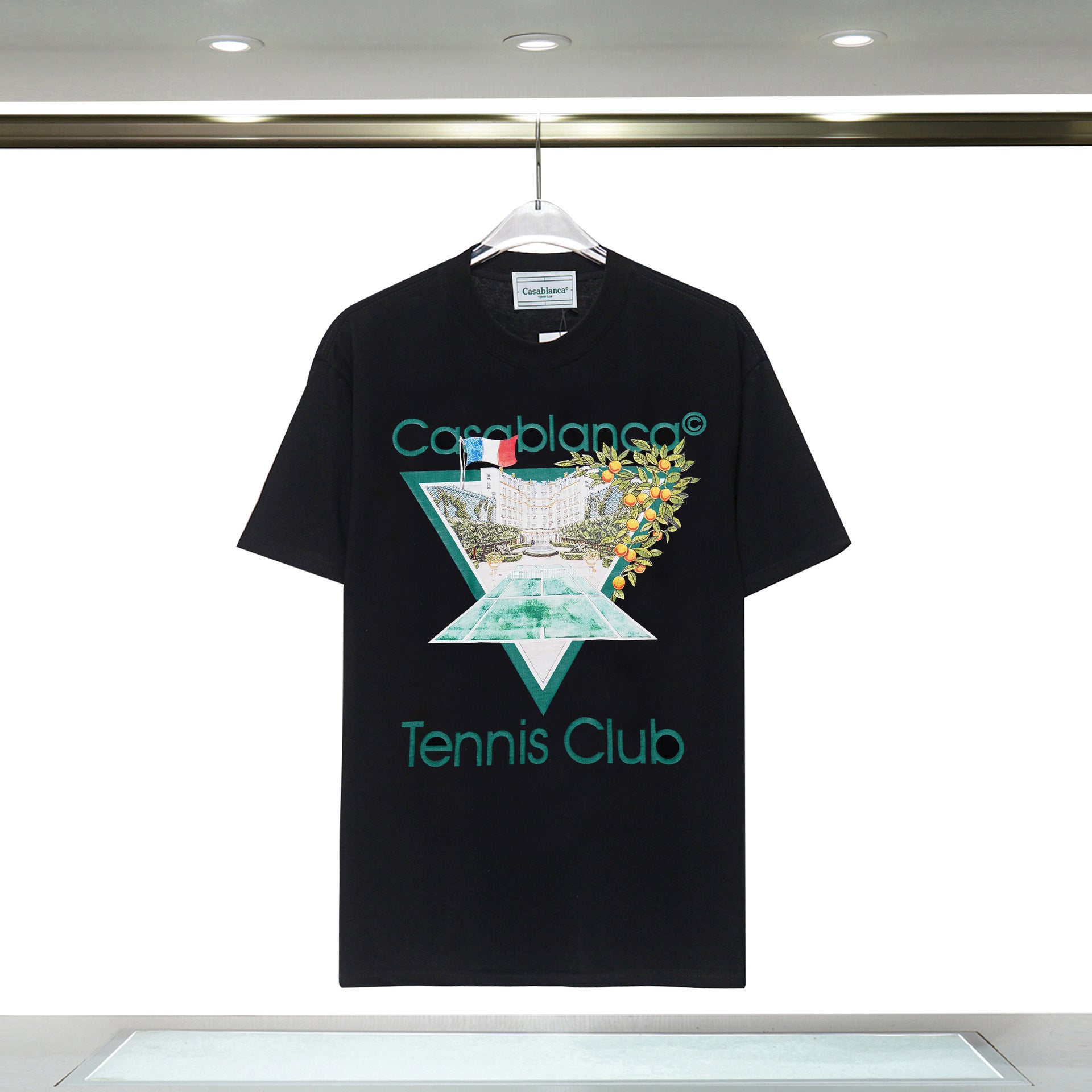 Casablanca T Shirts Spring/Summer Print Loose Cotton Short Sleeve T-Shirt