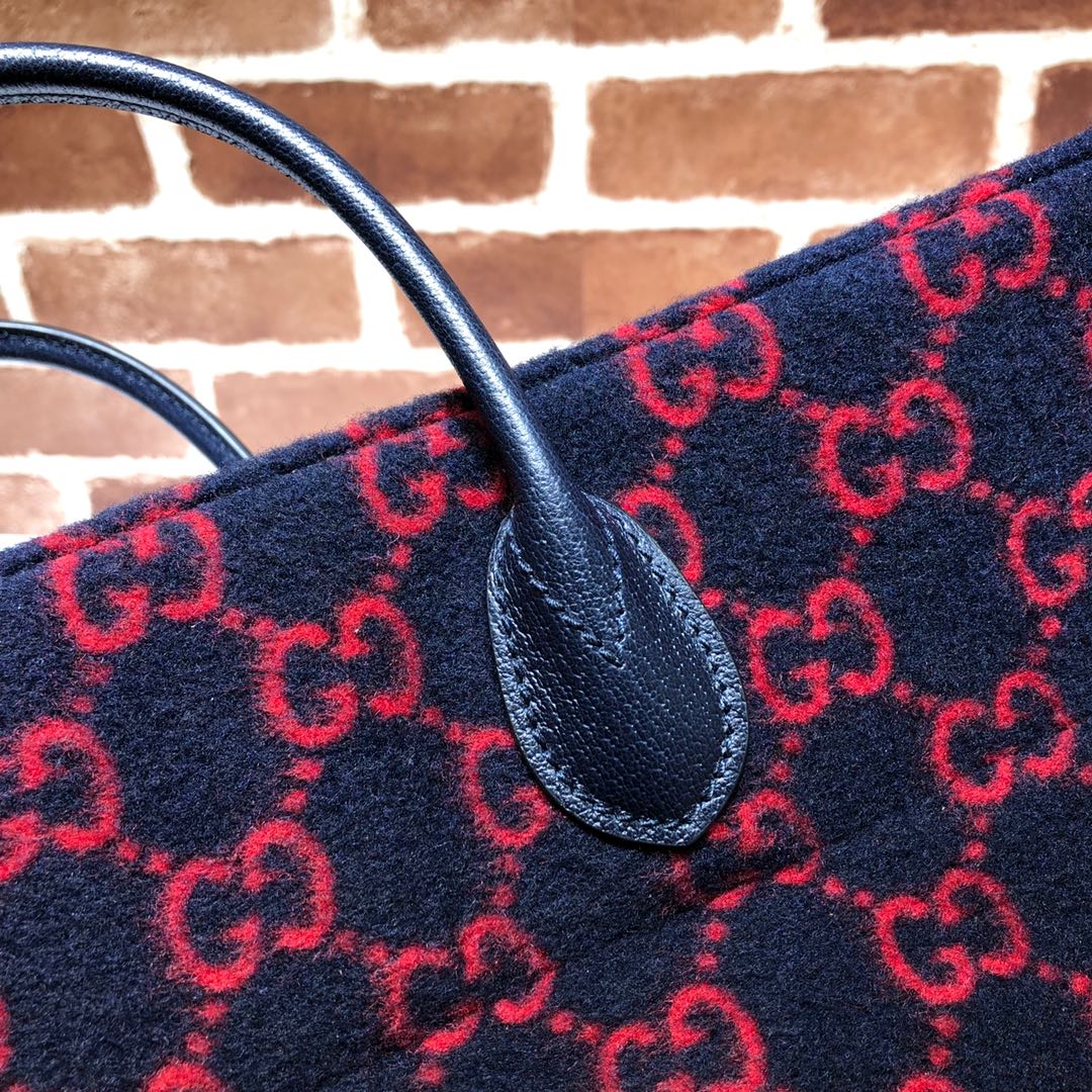 ＧＣＣＩ GG WOOL BLUE/RED TOTE BAG