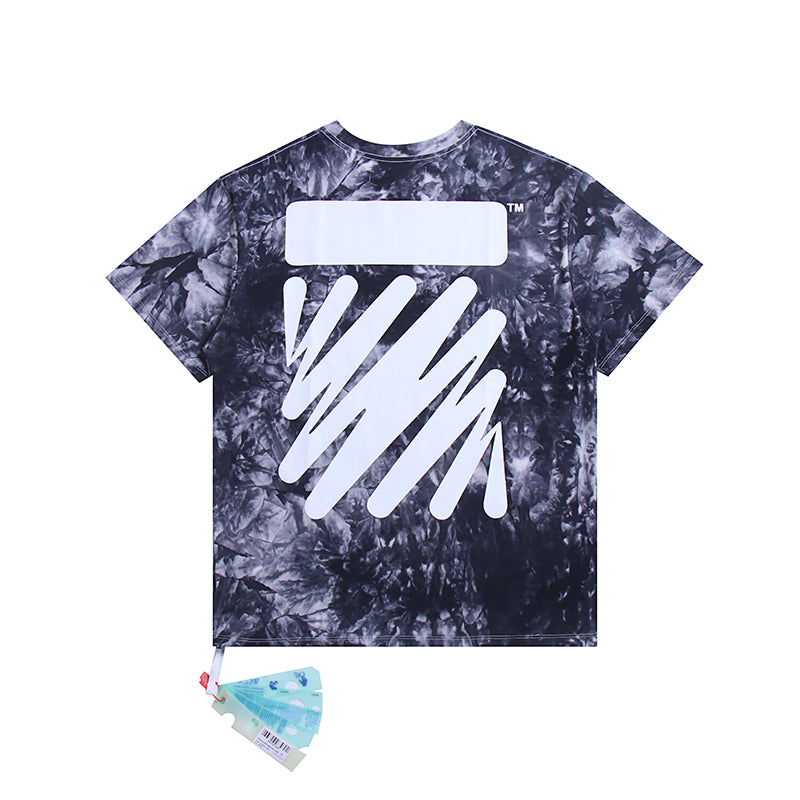 Off White T Shirts Tie-Dye Process Loose Men'S And Women'S Same Style Pure Cotton Short Sleeves