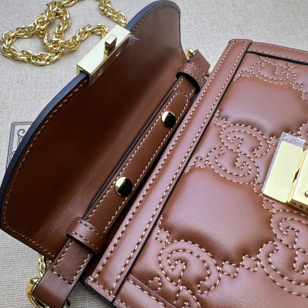 ＧＣＣＩGG MARMONT TOP HANDLE BAG BROWN