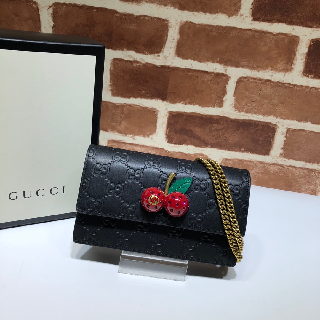 ＧＣＣＩGUCCISSIMA CHERRY CHAIN MINI SHOULDER BAG BLACK