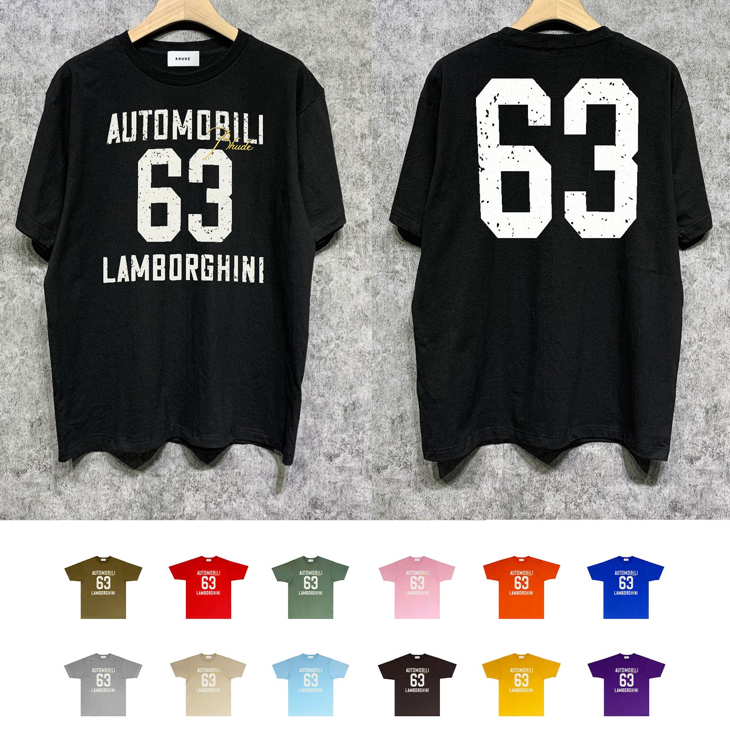 Rhude T Shirts Printed Trendy Pure Cotton