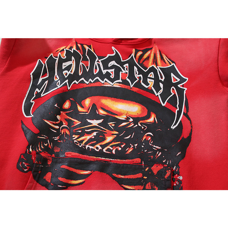 Hellstar Hoodie Wash and Do Old Casual Shorts Summer