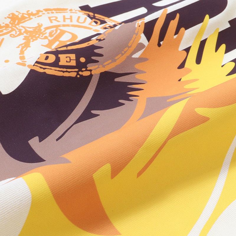 Rhude T Shirt gradual change color bird print short sleeve T-shirt