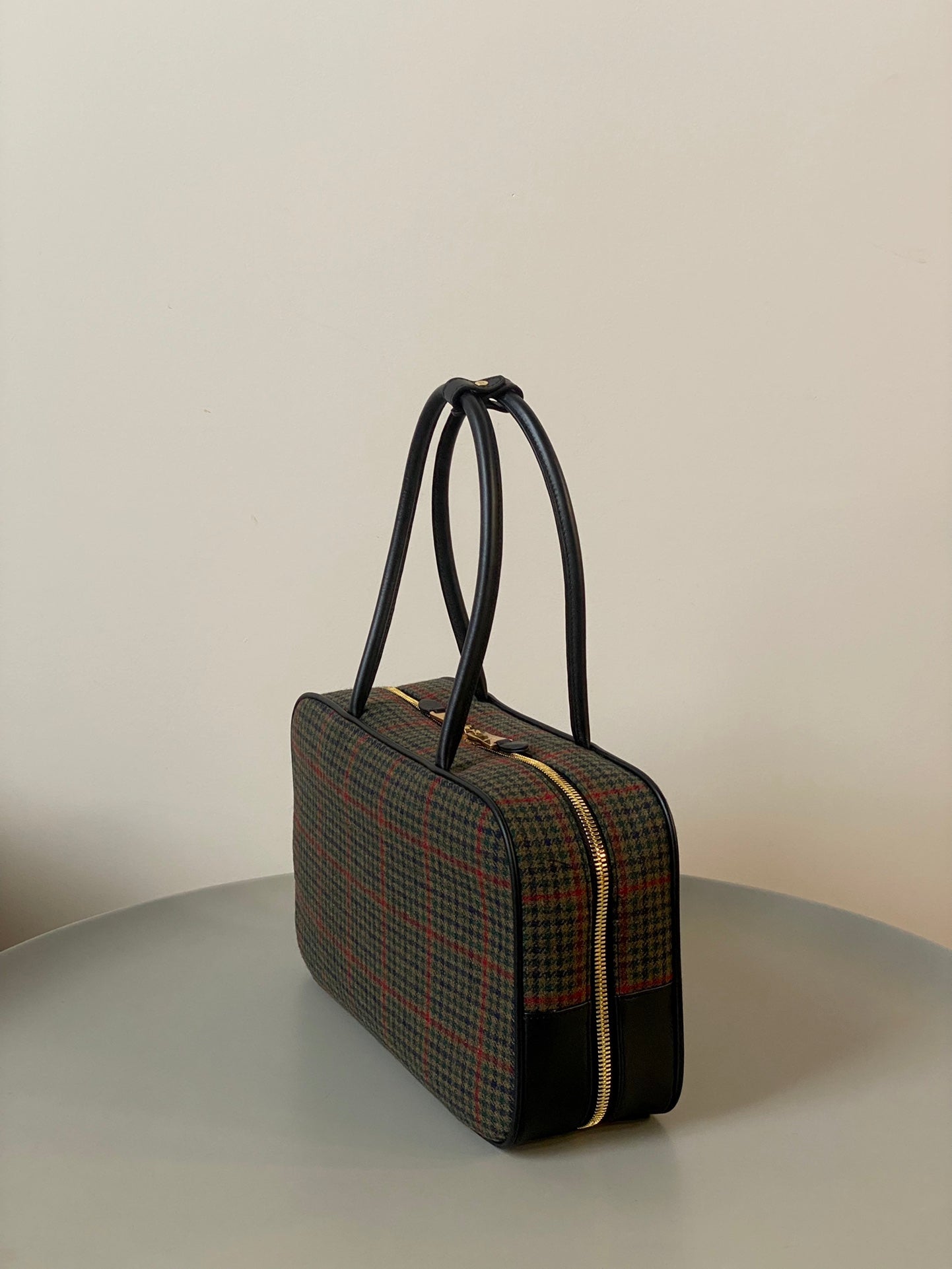ＭＩ ＭＵ BEAU TARTAN TOP HANDLE BAG
