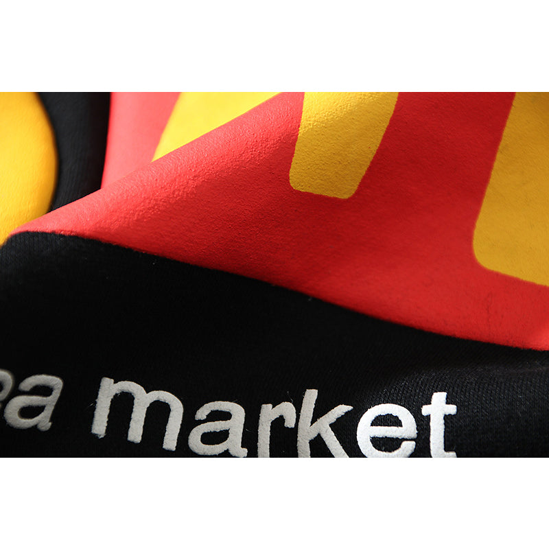 Kanye West Sunday Service Hoodie Smiley Face Puff Print Hip Hop Loose Fleece Lined