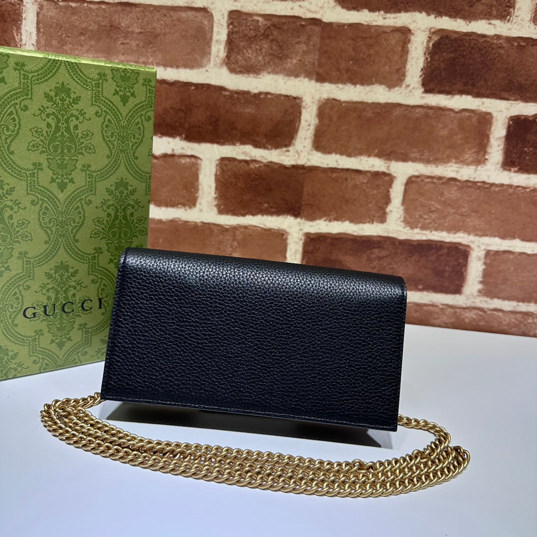 ＧＣＣＩMARMONT BLACK LEATHER WALLET ON CHAIN BLACK