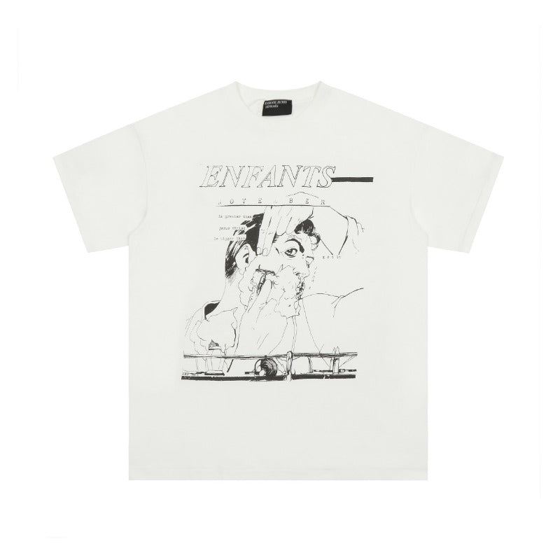 ERD T Shirts Printed Pure Cotton Loose Short Sleeve T-shirt