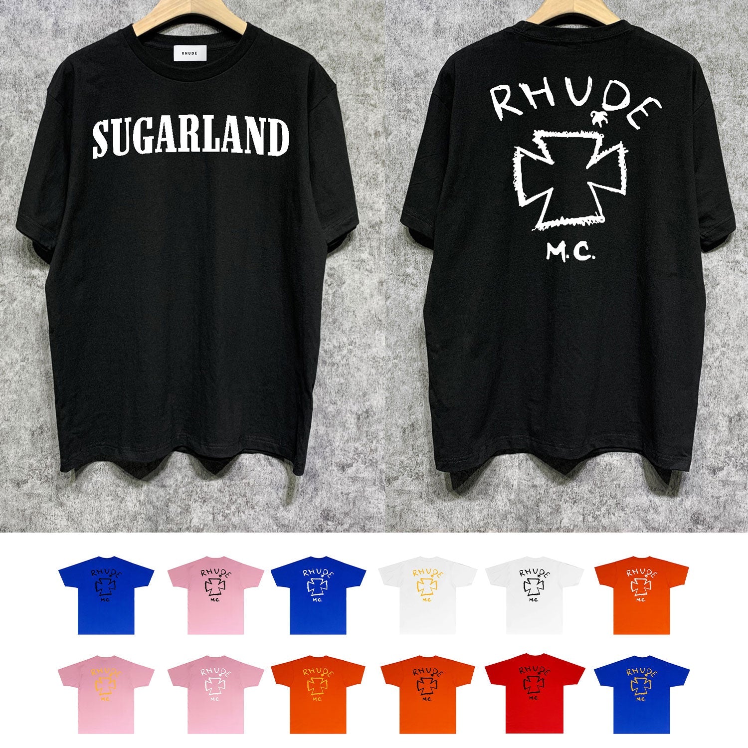 Rhude T Shirts Printed Trendy Pure Cotton