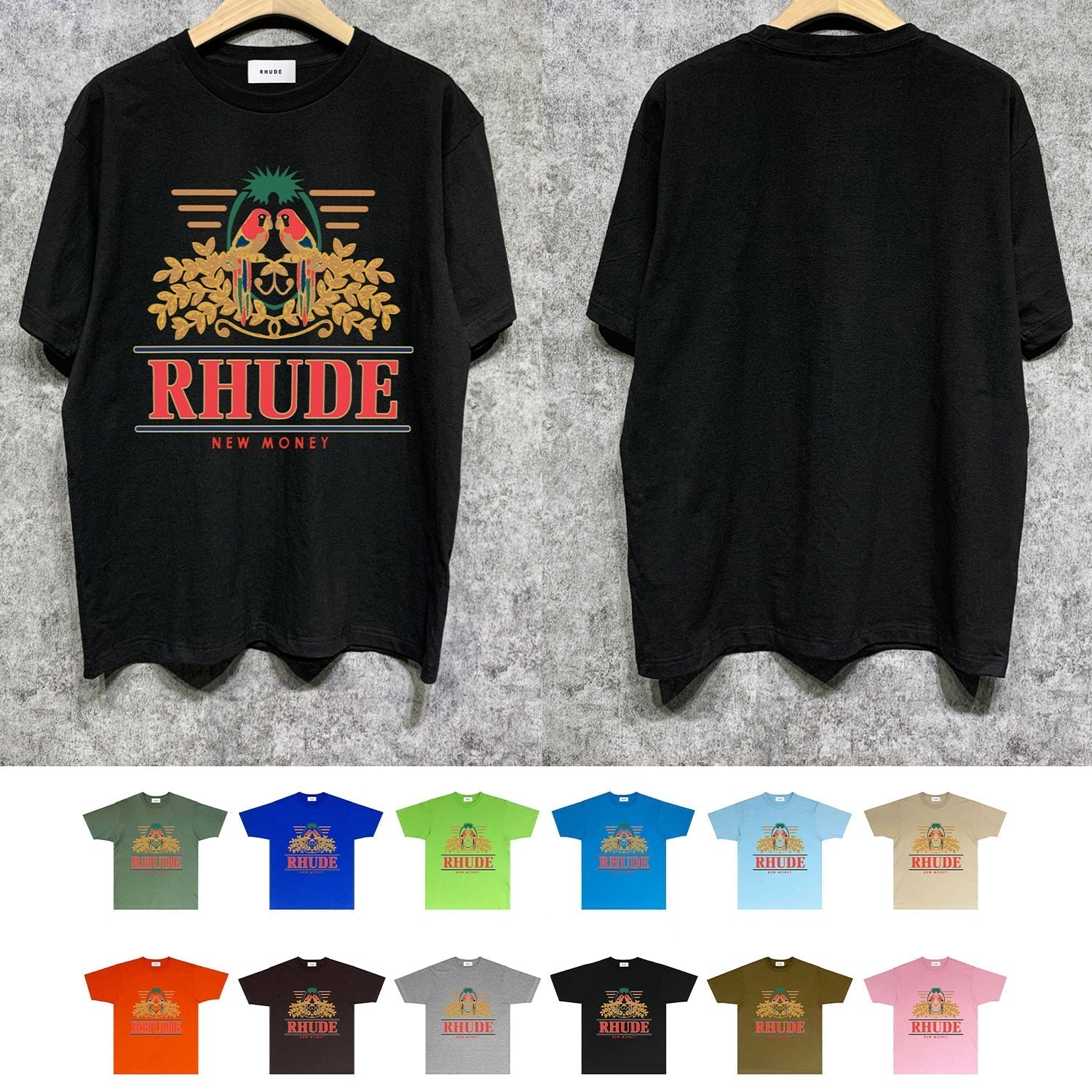 Rhude T Shirts Printed Trendy Pure Cotton