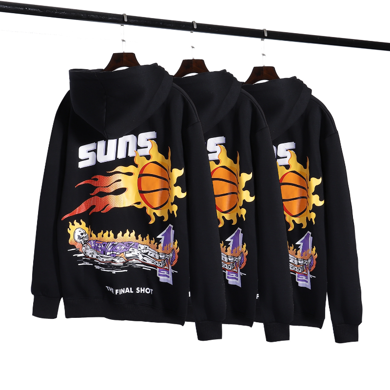 Kanye West Sunday Service Hoodie Autumn And Winter Suns Printing Hooded Fleece Lined Sweater Couple