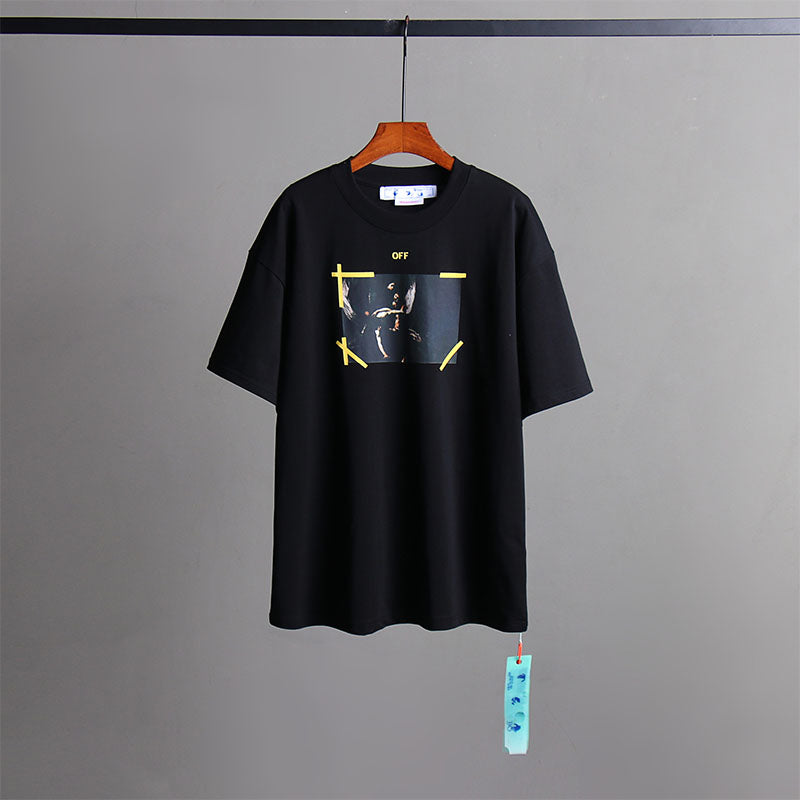 Off White T Shirts Religious Angel Oil Painting Short Sleeves