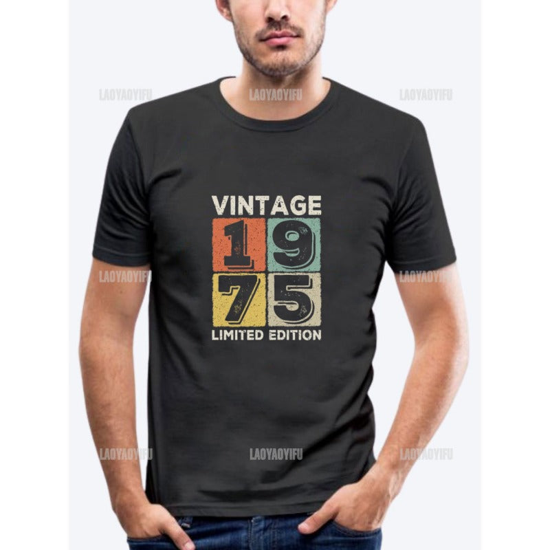 Vintage 1975 Limited Edition Men T Shirts Retro Classic