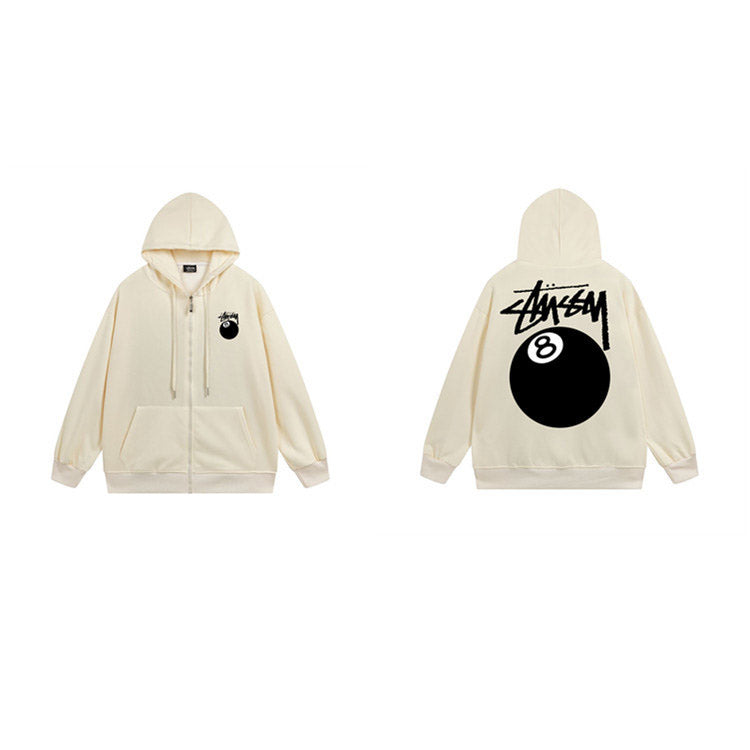 Stussy Hoodie Zip-Up Cardigan Fleece Hooded Sweater