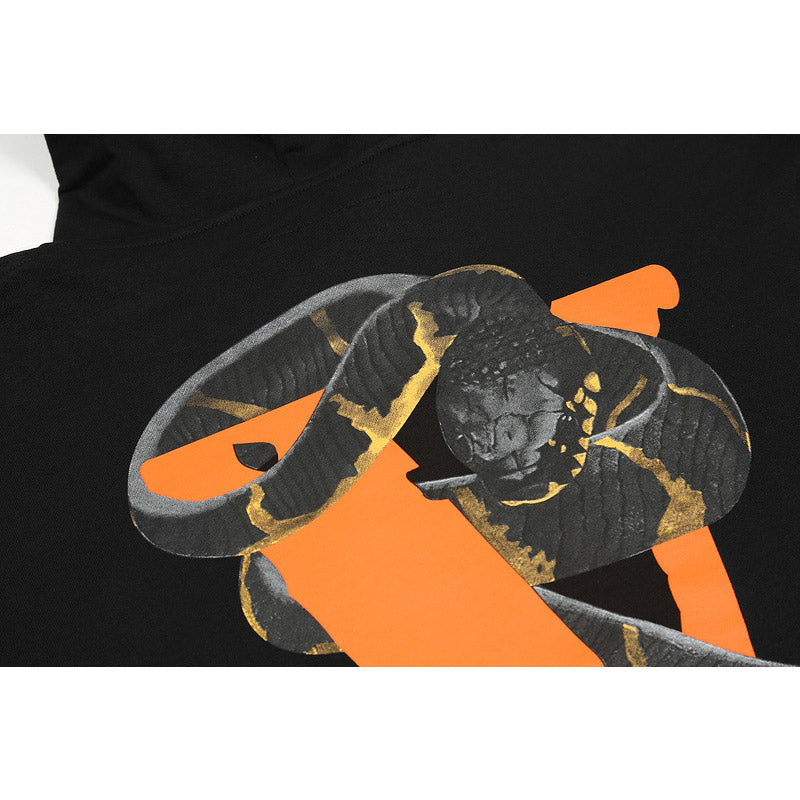 Vlone Hoodie Autumn And Winter Leisure Cotton Hoodie Big V Python Printed Hoodie