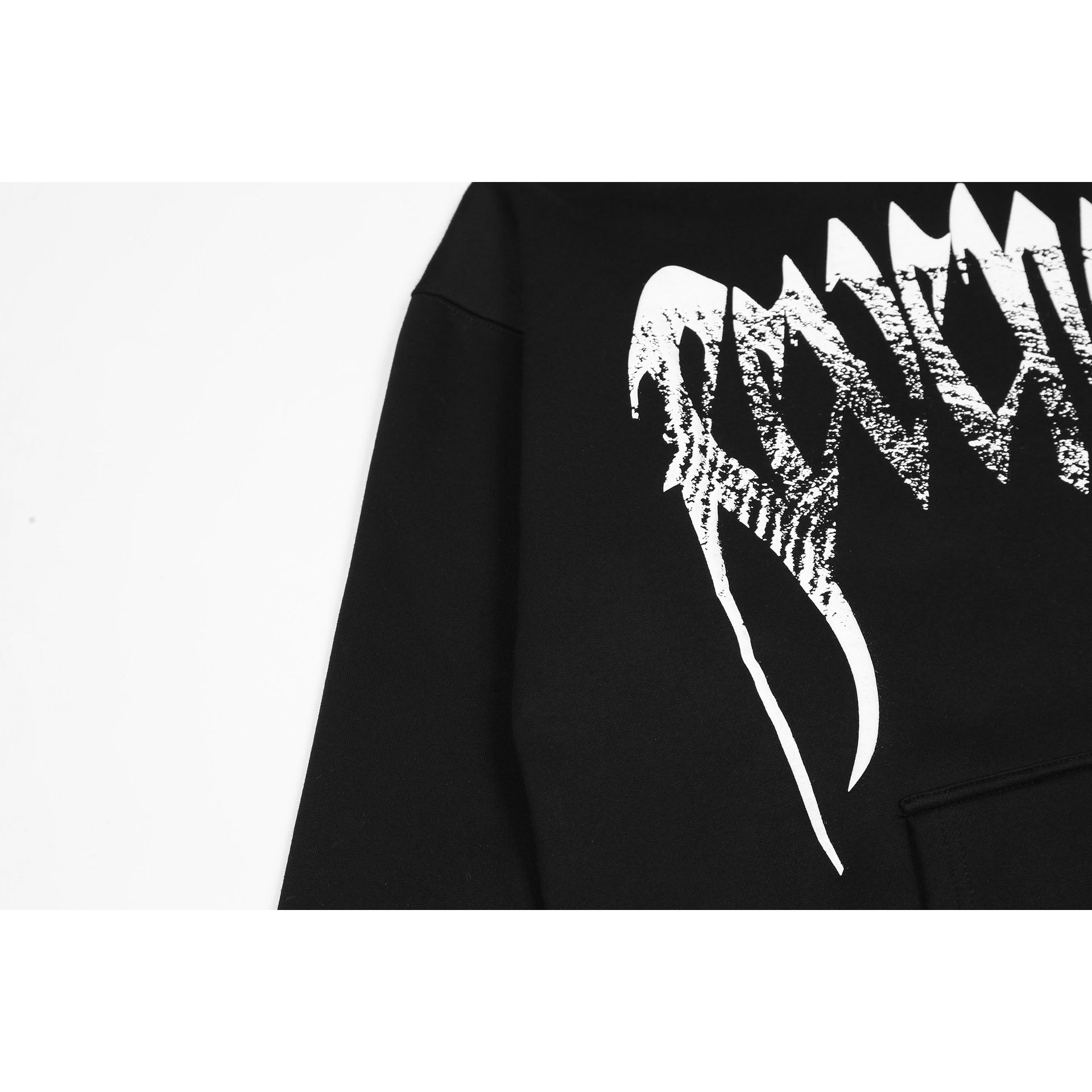 Revenge Hoodie Autumn and Winter Fingerprint Printing Velvet Padded Hooded Sweatshirt