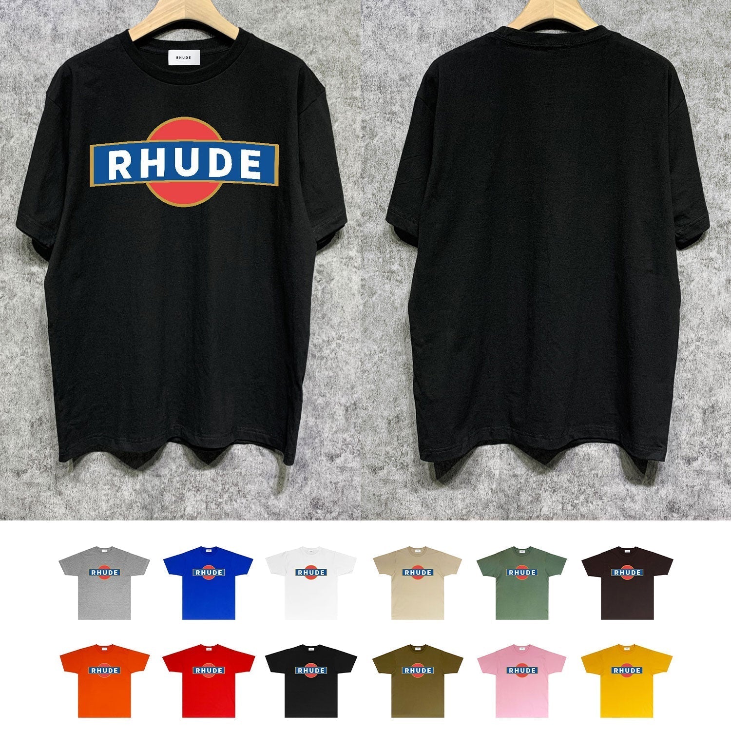 Rhude T Shirts Printed Trendy Pure Cotton