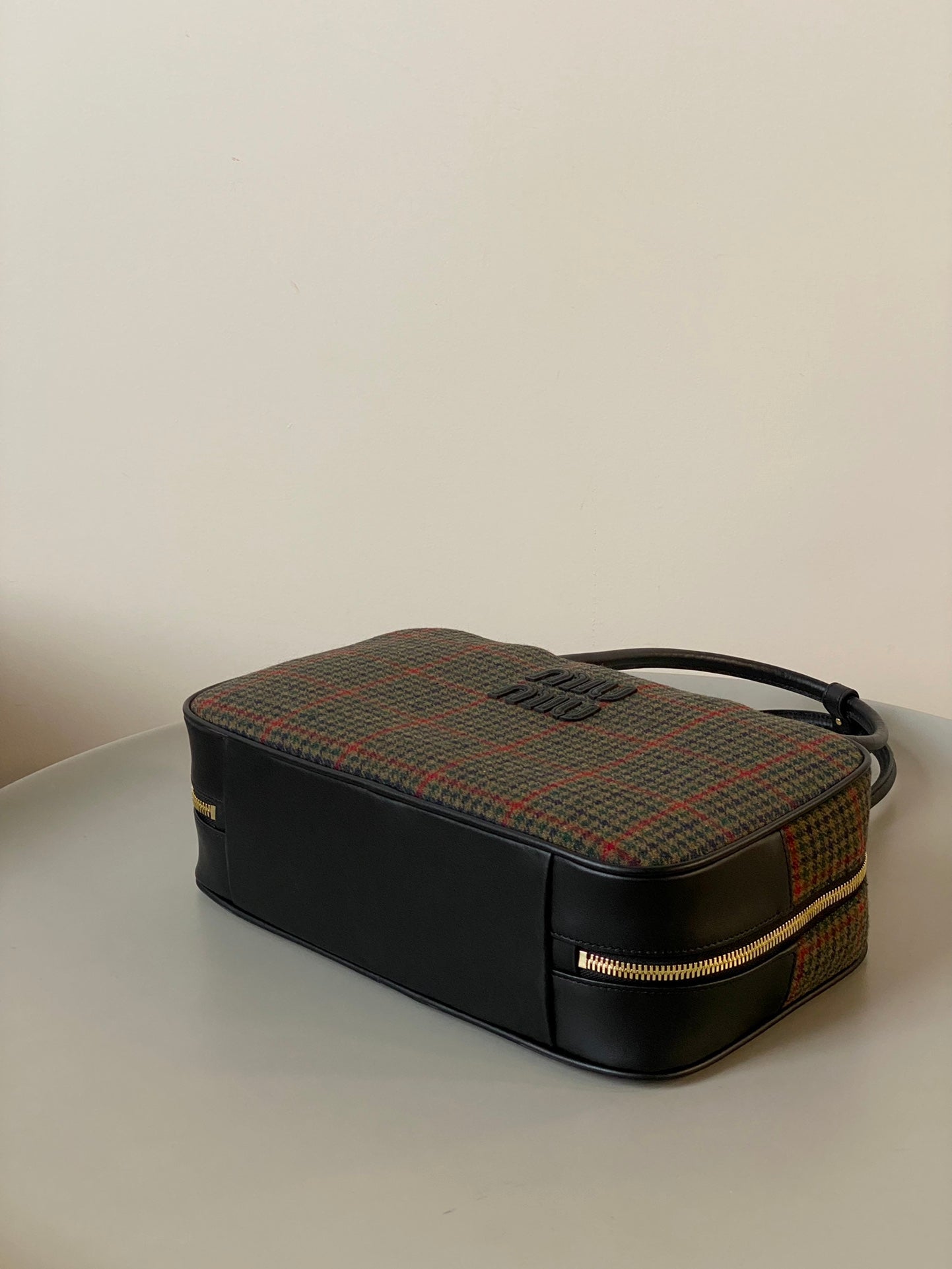 ＭＩ ＭＵ BEAU TARTAN TOP HANDLE BAG