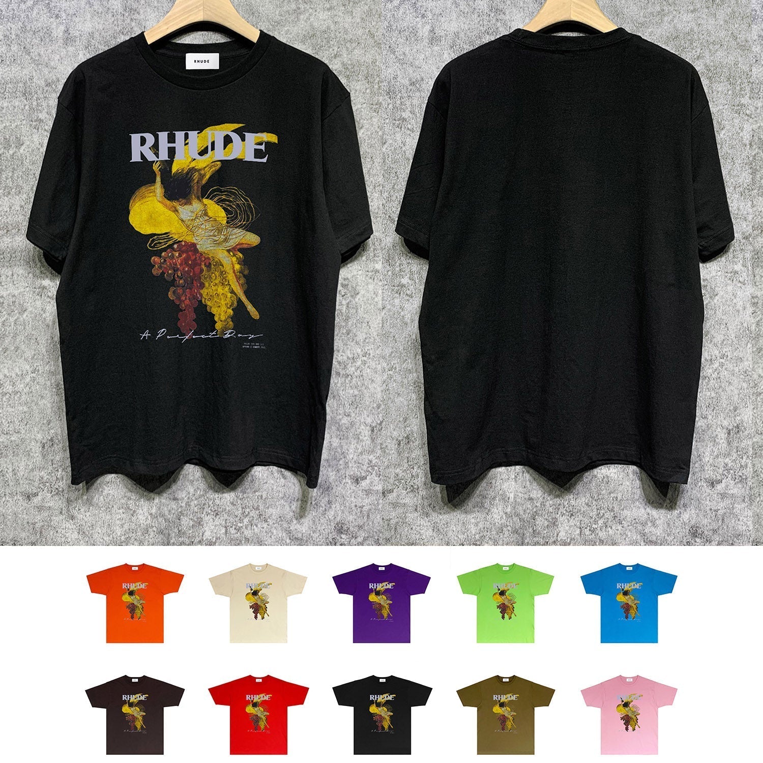 Rhude T Shirts Printed Trendy Pure Cotton