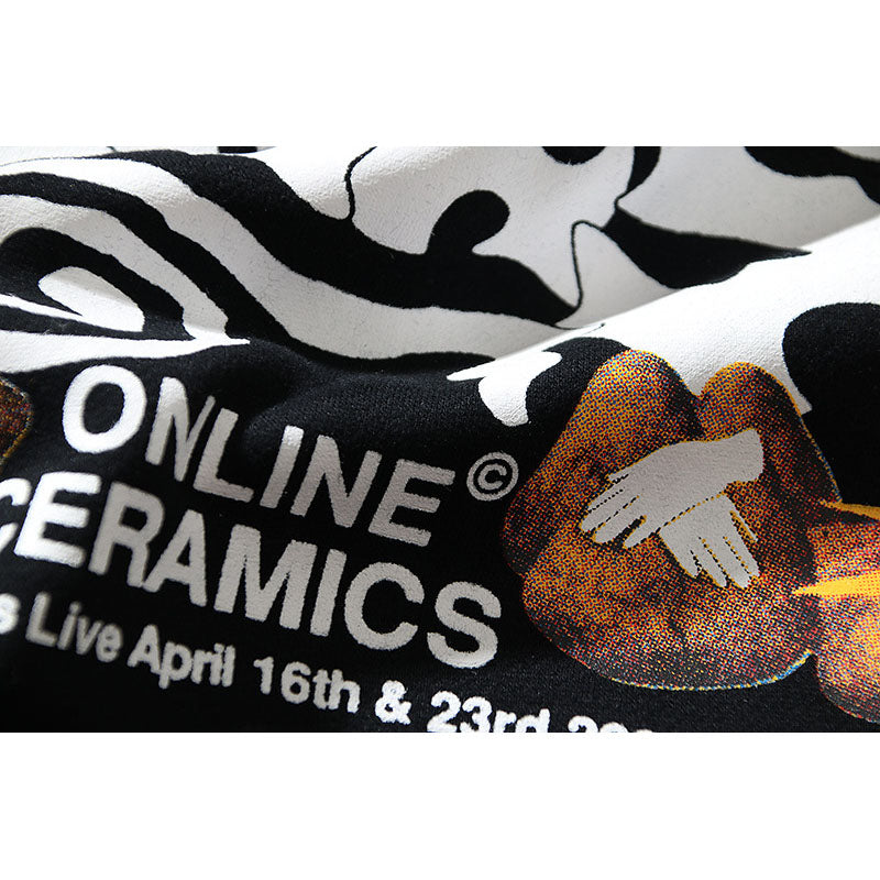 Kanye West Sunday Service Hoodie Ts Cartoon Pattern Rolling Loud Fleece Hoodie