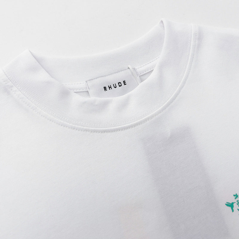 Rhude T Shirt Micro Label Letter Coconut Pattern Short Sleeve T-Shirt