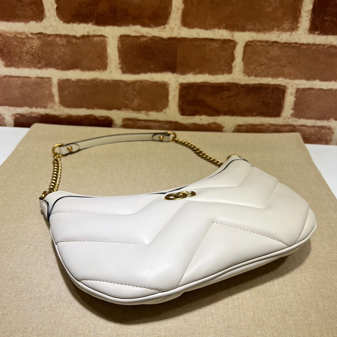 ＧＣＣＩGG MARMONT SMALL MATELASSE LEATHER SHOULDER BAG WHITE