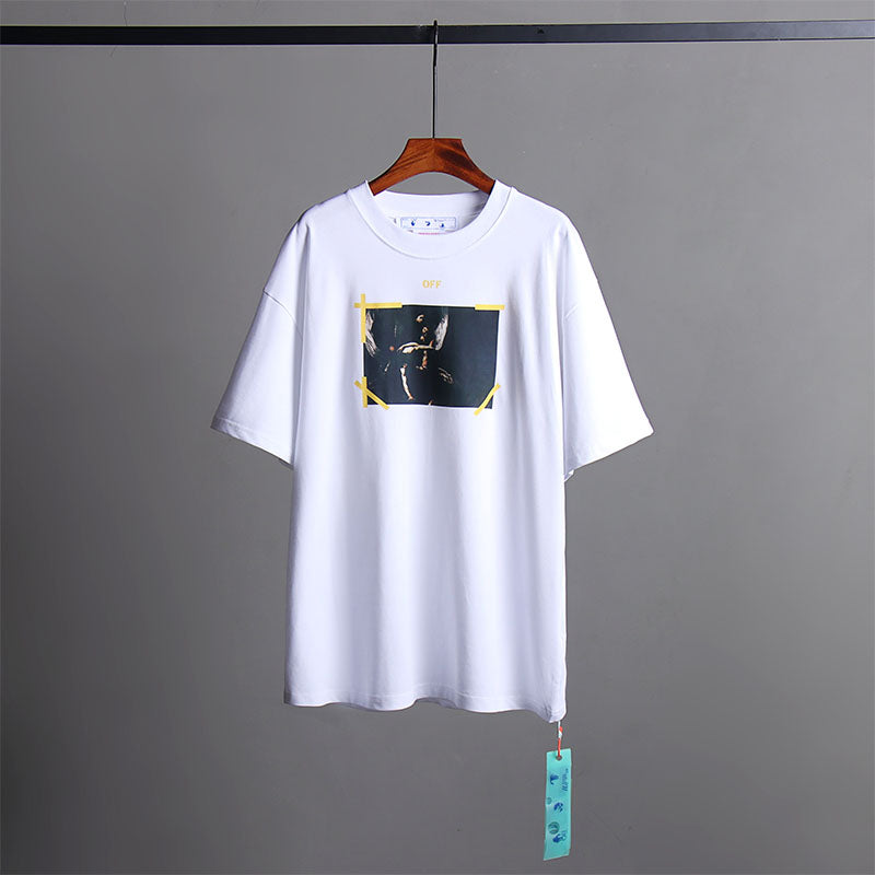 Off White T Shirts Religious Angel Oil Painting Short Sleeves