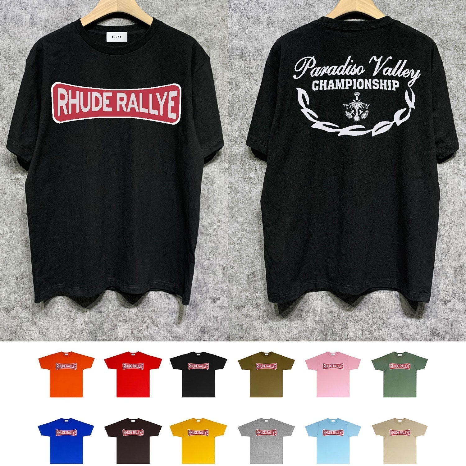 Rhude T Shirts Printed Trendy Pure Cotton