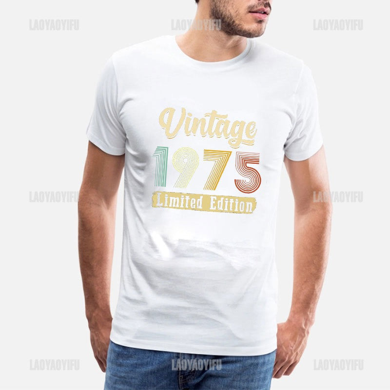 Vintage 1975 Limited Edition Men T Shirts Retro Classic