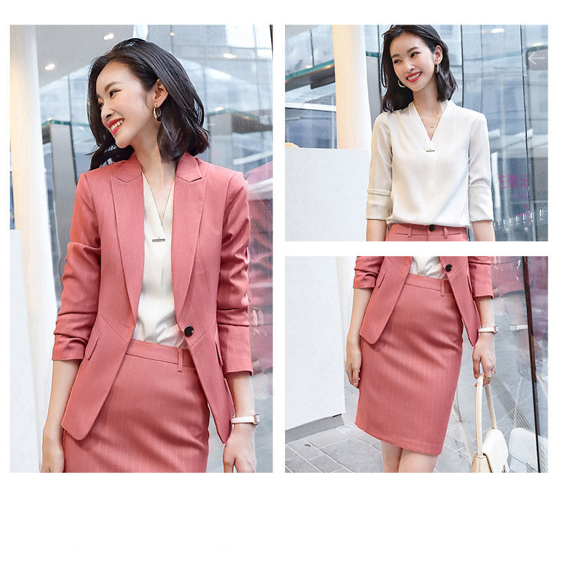 Interview Suit Women's Suit Jacket Women's Striped Casual Fashion