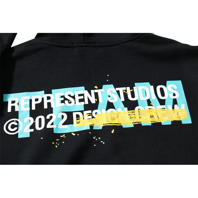 Kanye West Sunday Service Hoodie Autumn And Winter Black Pile Loop Foaming Printed Hoodie