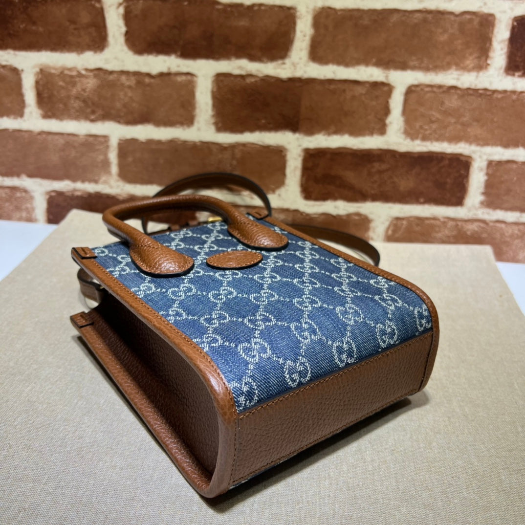 ＧＣＣＩDENIM GG MONOGRAM TOTE BAG BLUE