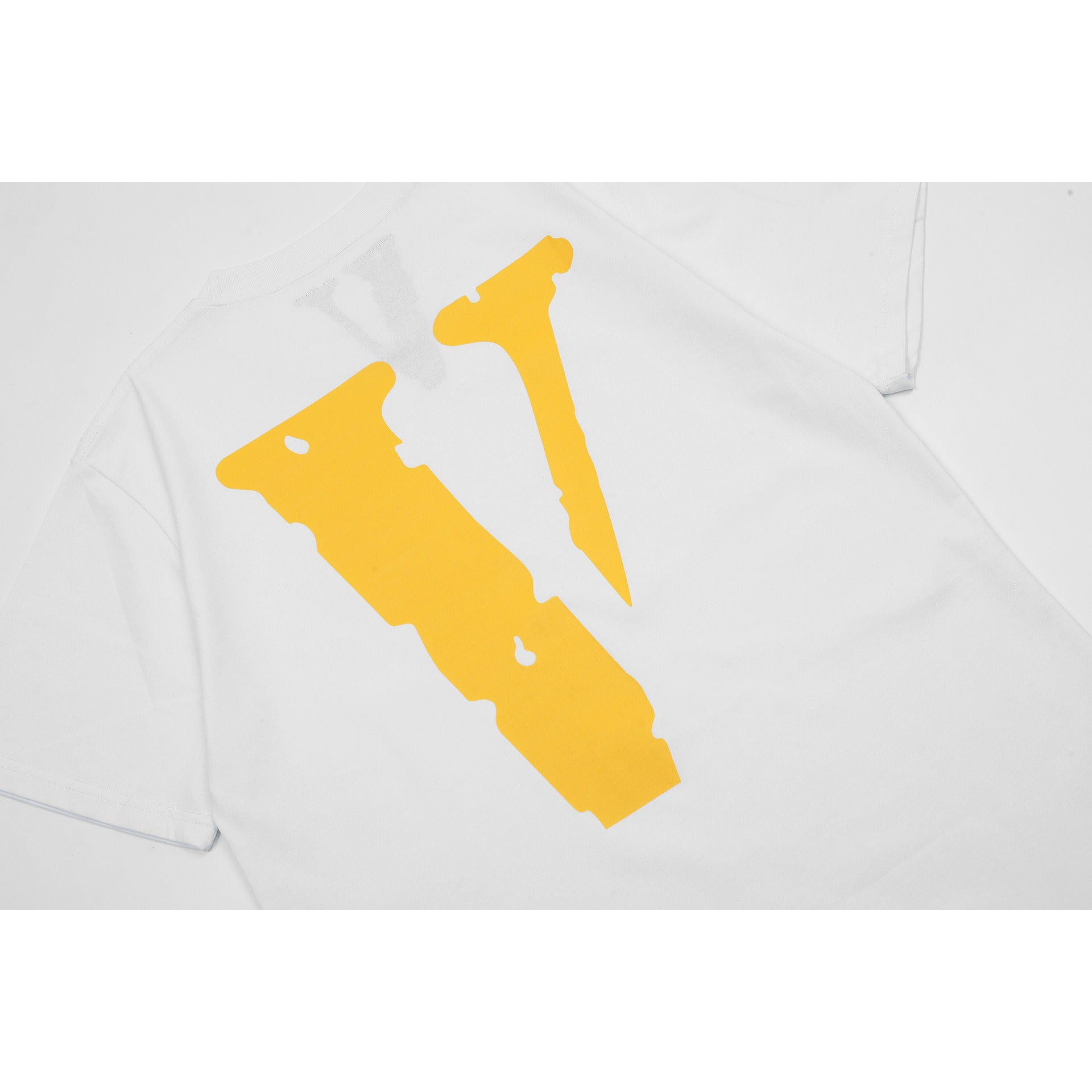 Vlone T Shirt Spring Summer Yellow Big V Crew Neck Pullover