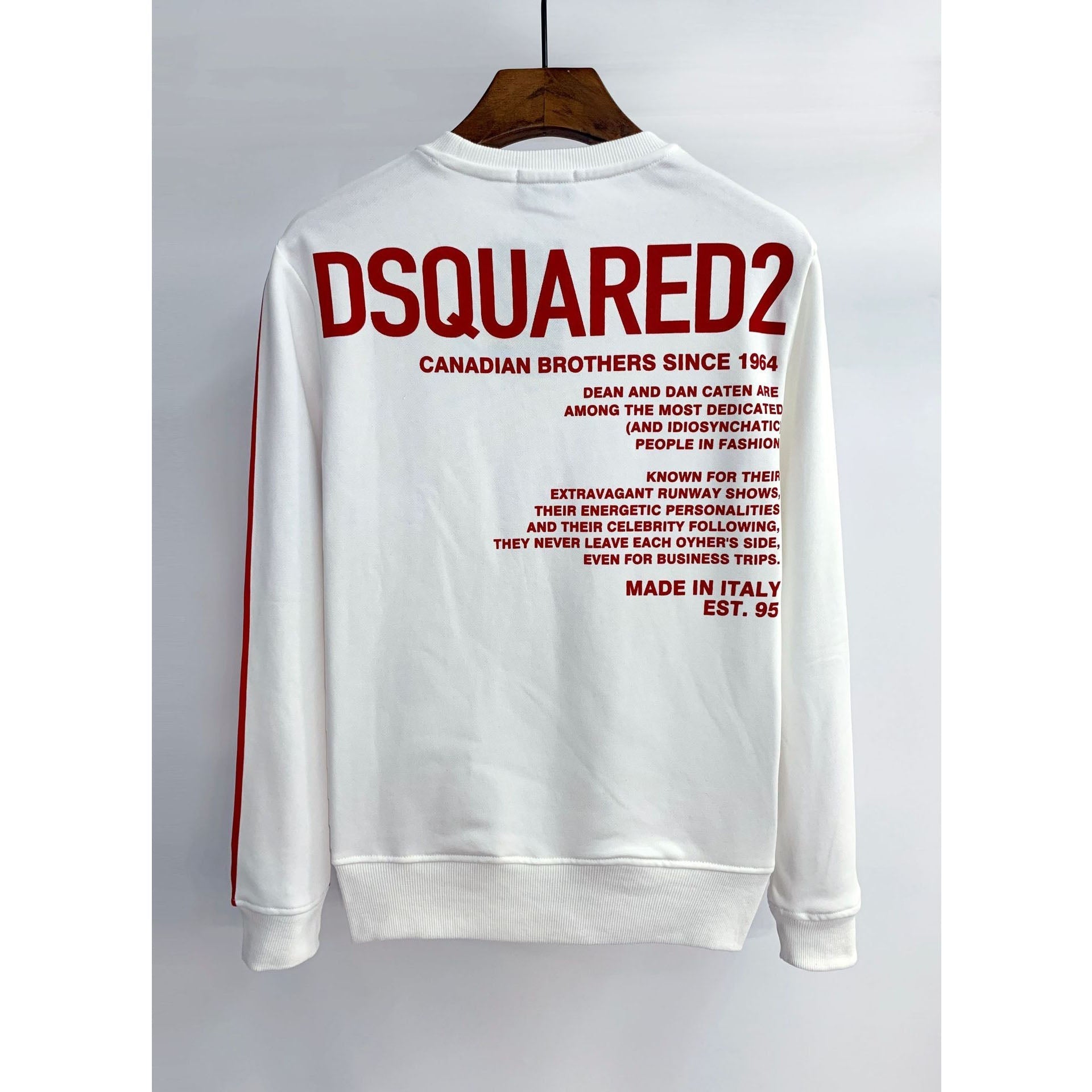 Dsq2 Hoodie DSQ Lian D2 Half Piece Red Leaf Printed Sweater Trendy Men's Autumn and Winter