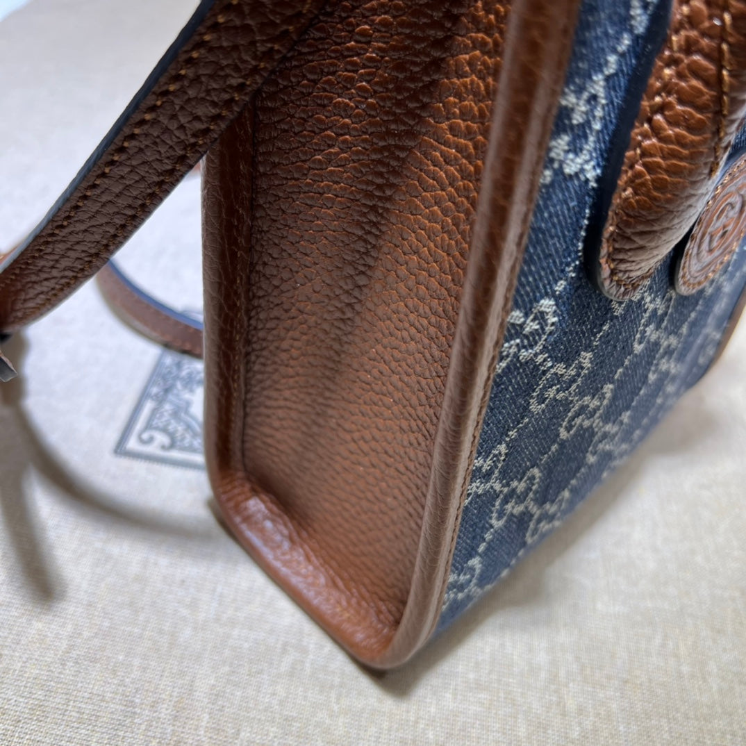 ＧＣＣＩDENIM GG MONOGRAM TOTE BAG BLUE