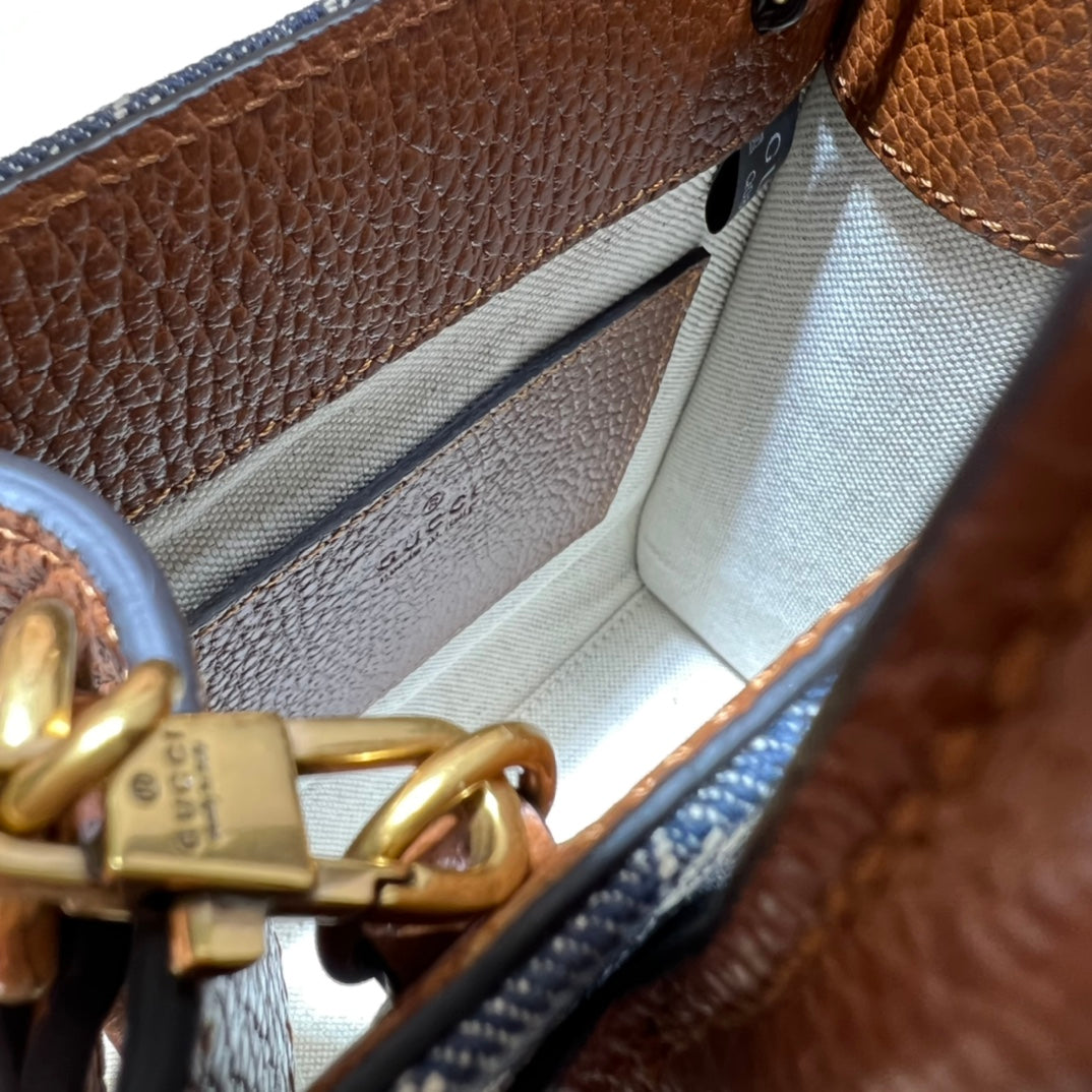 ＧＣＣＩDENIM GG MONOGRAM TOTE BAG BLUE