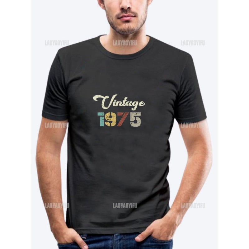 Vintage 1975 Limited Edition Men T Shirts Retro Classic