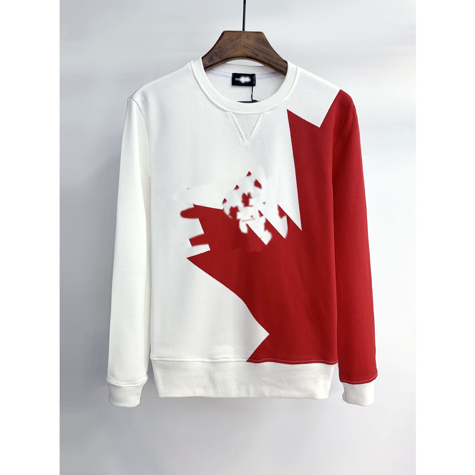 Dsq2 Hoodie DSQ Lian D2 Half Piece Red Leaf Printed Sweater Trendy Men's Autumn and Winter