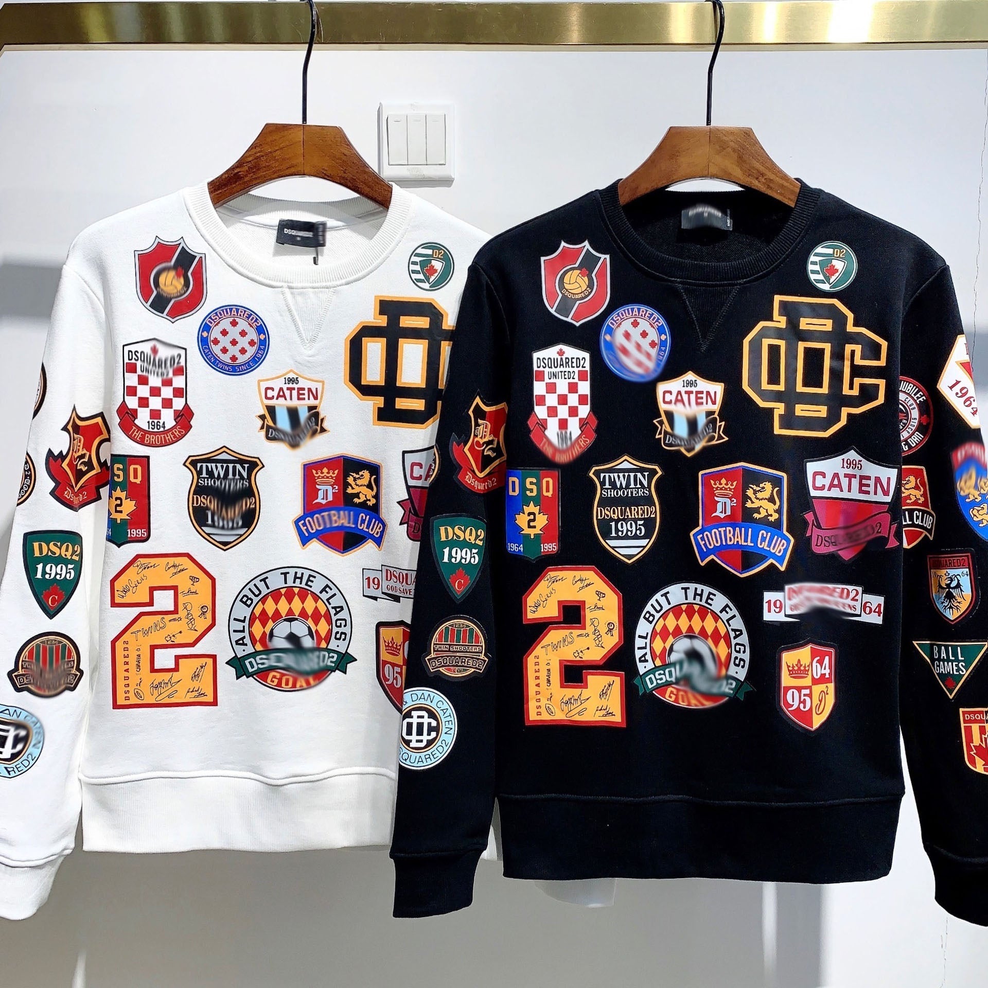 Dsq2 Hoodie DSQ Lian D2 Autumn and Winter Printing Sweater Trendy Men and Women