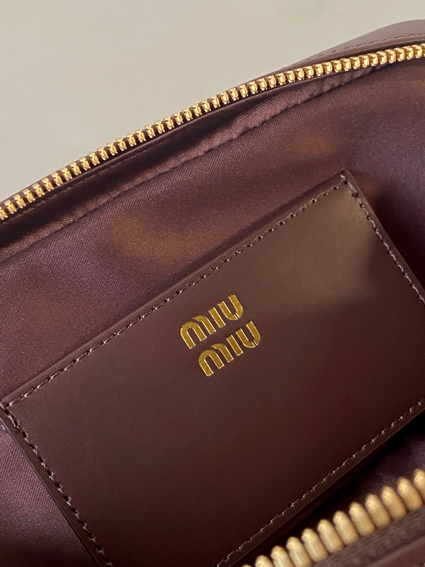 ＭＩ ＭＵ ARCADIE LEATHER MINI-BAG BRIARWOOD