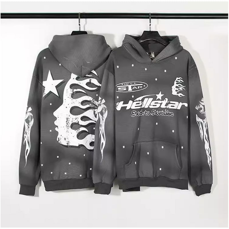 Hellstar Hoodie Loose Retro Distressed Words