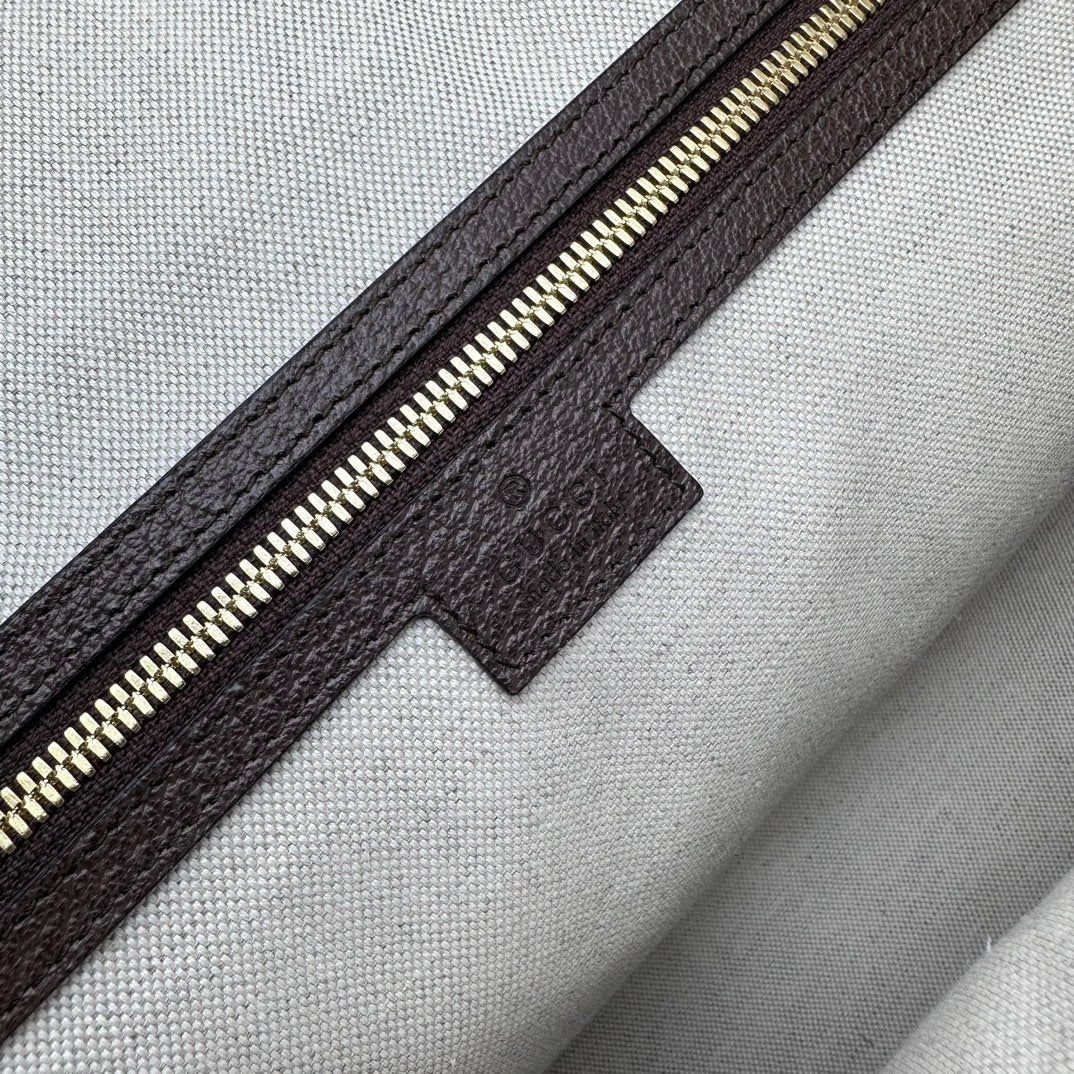 ＧＣＣＩGG JUMBO LEATHER-TRIMMED CANVAS-JACQUARD TOTE