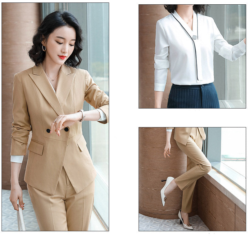 Interview Suit Women Autumn and Winter Long Sleeve Striped Suit Jacket for Women