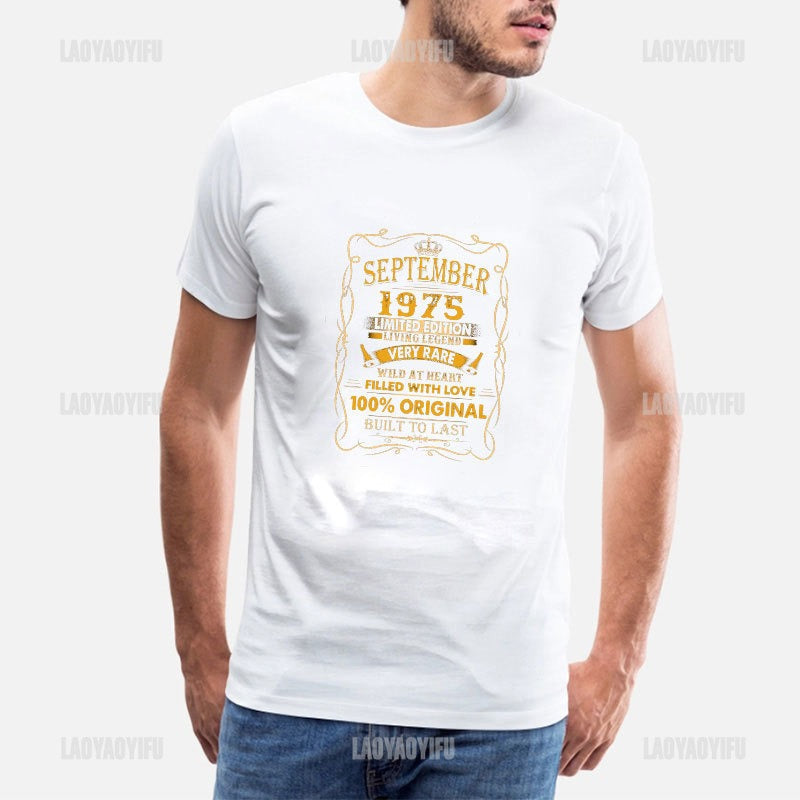 Vintage 1975 Limited Edition Men T Shirts Retro Classic