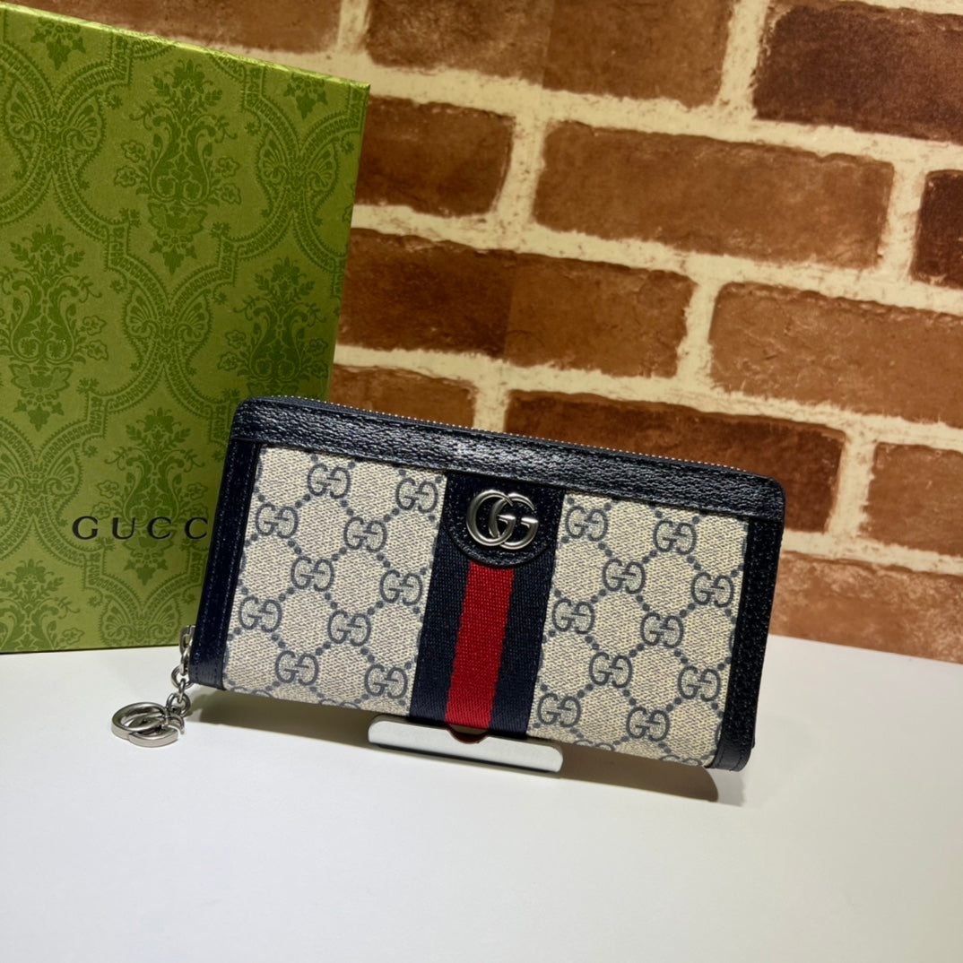 ＧＣＣＩJUMBO GG ZIP AROUND WALLET BLACK