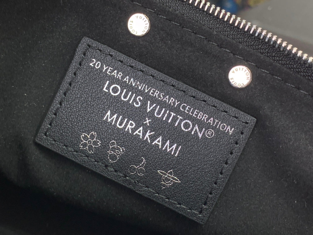 ＬＳ ＶＴＴＯＮ X TAKASHI MURAKAMI POCHETTE ACCESSOIRES BLACK/WHITE MULTICOLORED
