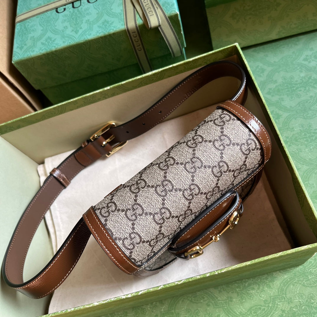 ＧＣＣＩHORSEBIT 1955 SOFT BAG BROWN