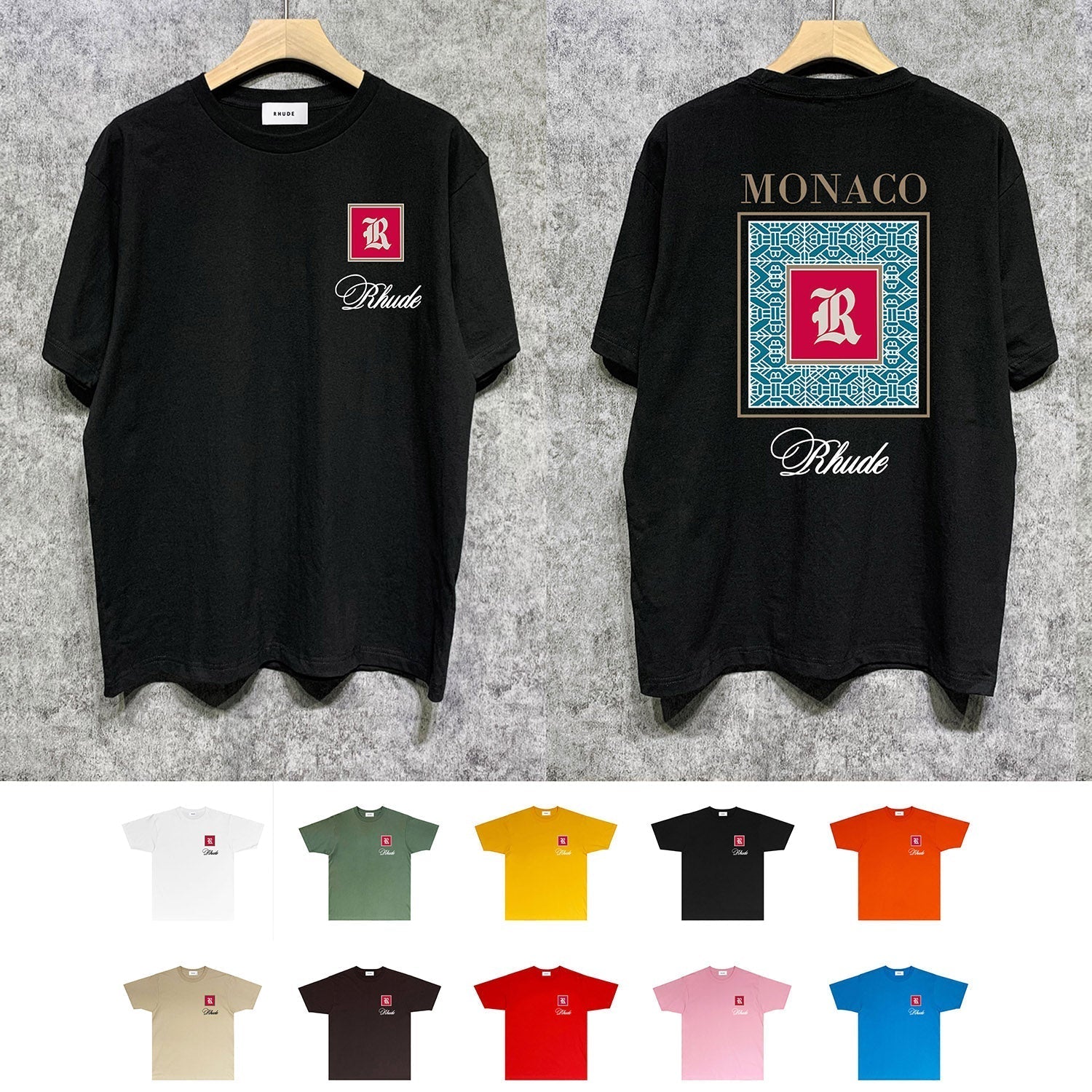 Rhude T Shirts Printed Trendy Pure Cotton