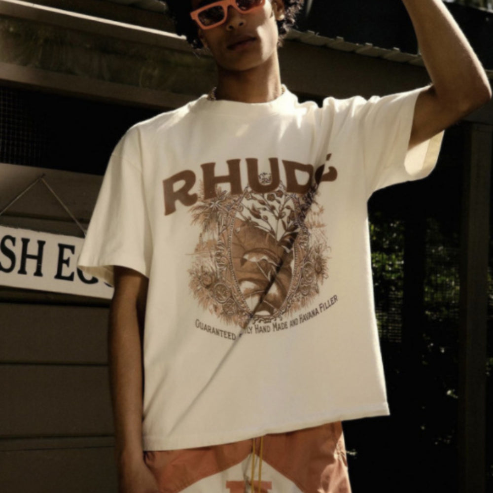 Rhude T Shirt Wheat Ear Fruit Print Short Sleeve T-Shirt